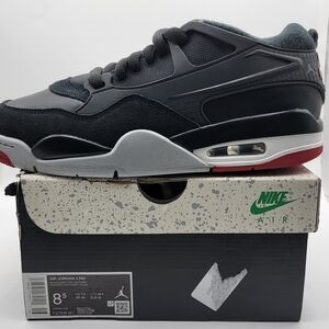 NEW IN BOX!! Jordan 4 RM "Black/Varsity Red/Wolf Grey/White" Men's Shoe SIZE 8.5